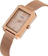 Timex Rose Gold Rectangle Dial Analog Women’s Watch TWEL233SMU02
