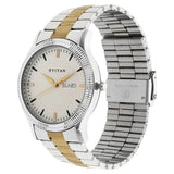Titan White Dial Two-Tone Men's Watch 1650BM01