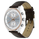 Titan Multifunction Silver Dial Leather Strap Watch