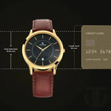 Titan Black Dial Leather Date Watchnu 1825yl01