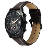 Fastrack Kronos Black Dial Chronograph Leather Watch 3335NL01