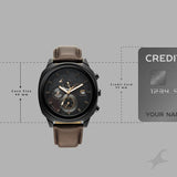 Fastrack Kronos Black Dial Chronograph Leather Watch 3335NL01