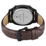 Fastrack Kronos Black Dial Chronograph Leather Watch 3335NL01