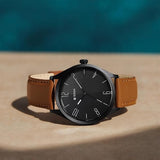 Titan Black Dial Leather Strap Watch 1865NL01
