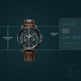 Titan Classic Chronograph Teal Green Dial Leather Watch 90169NL01