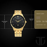 Titan Regalia Opulent Black Dial Men’s Gold Watch 90127YM02