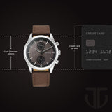 Titan Brown Dial Multifunction Leather Watch 1805SL12