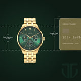 Titan Opulent LII Green Dial Gold Watch 90127YM05