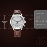 Titan Sapphire Multifunction White Dial Leather Watch 1874SL03