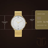 Titan White Dial Gold Stainless Steel Men's Watch 1849YM01