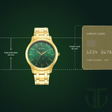 Titan Karishma Radiance Green Dial Men’s Gold Watch 1825YM07