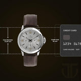 Titan Silver Dial Leather Strap Watch 1698SL01