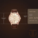 Titan Rose Gold Dial Leather Watch NT1825WL02