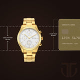 Titan Black & Gold Silver Dial Day-Date Watch 1805YM01