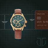 Titan Maritime Green Dial Leather Watch 1829QL01