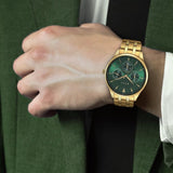 Titan Opulent LII Green Dial Gold Watch 90127YM05