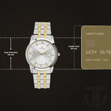 Titan Karishma Silver Dial Two Tone Day & Date Watch 1774BM01
