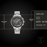 Titan Classique Chronograph Black Dial Steel Watch 90218SM01