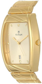 Titan Rectangle Champagne Dial Men’s Watch NU9315YM02