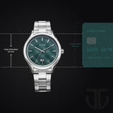 Titan Palette Green Dial Stainless Steel Watch