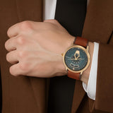 Titan Maritime Green Dial Leather Watch 1828QL01