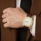 Titan Champagne Dial Day & Date Watch for Men 1580YL05