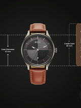 Titan Neo Economy Grey Dial Leather Watch 1802QL03