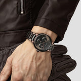 Titan Ceramic Fusion Black Dial Steel Watch 90148KD05