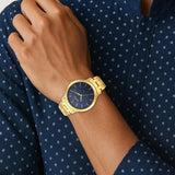 Titan Karishma Blue Dial Men’s Gold Watch 1825YM05