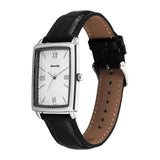 Sonata Silver Dial Black Leather Strap Men's Watch 77199SL01