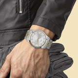Titan Karishma Silver Dial Two Tone Day & Date Watch 1774BM01