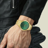 Titan Karishma Radiance Green Dial Men’s Gold Watch 1825YM07