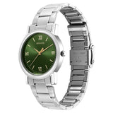 Sonata Green Dial Silver Strap Men's Watch NU7987SM10W