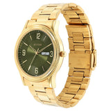 Titan Karishma Green Dial Day-Date Gold Watch 1650YM08