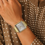Titan Karishma Silver Dial Gold Watch 10005YM02