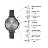 Timex Grey Round Dial Analog Women’s Watch TWEL155SMU12