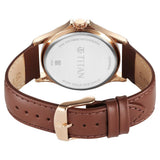 Titan Karishma Silver Dial Leather Strap Watch