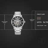 Titan Skeletal Automatic Black Dial Steel Watch 90220SM01