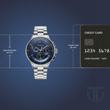 Titan Classique Half Cut Chronograph Blue Watch 90218SM02