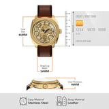 Fossil Machine Automatic Brown Leather Watch ME3278