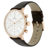 Titan Classique White Dial Leather Watch 90102WL01