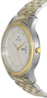 Titan Quartz Analog Day & Date Silver Dial Watch for Men
