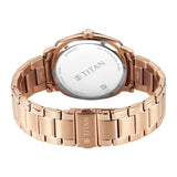 Titan Classique Suave Brown Dial Rose Gold Men’s Watch 90189WM01