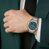 Titan Palette Green Dial Stainless Steel Watch