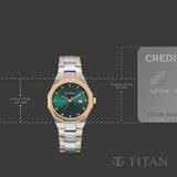Titan Purple Time Deluxe Green Women’s Watch 95376KM01