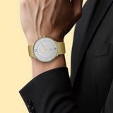 Titan White Dial Gold Stainless Steel Men's Watch 1849YM01