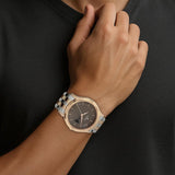 Titan Brown Dial Day-Date Steel Watch 1824KM01