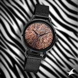 Fastrack Animal Print Rose Gold Dial Girls Watch NR6221NM01