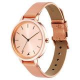 Fastrack Glitch Rose Gold Dial Girls Watch NT6234WL01