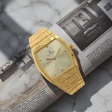 Titan Rectangle Champagne Dial Men’s Watch NU9315YM02